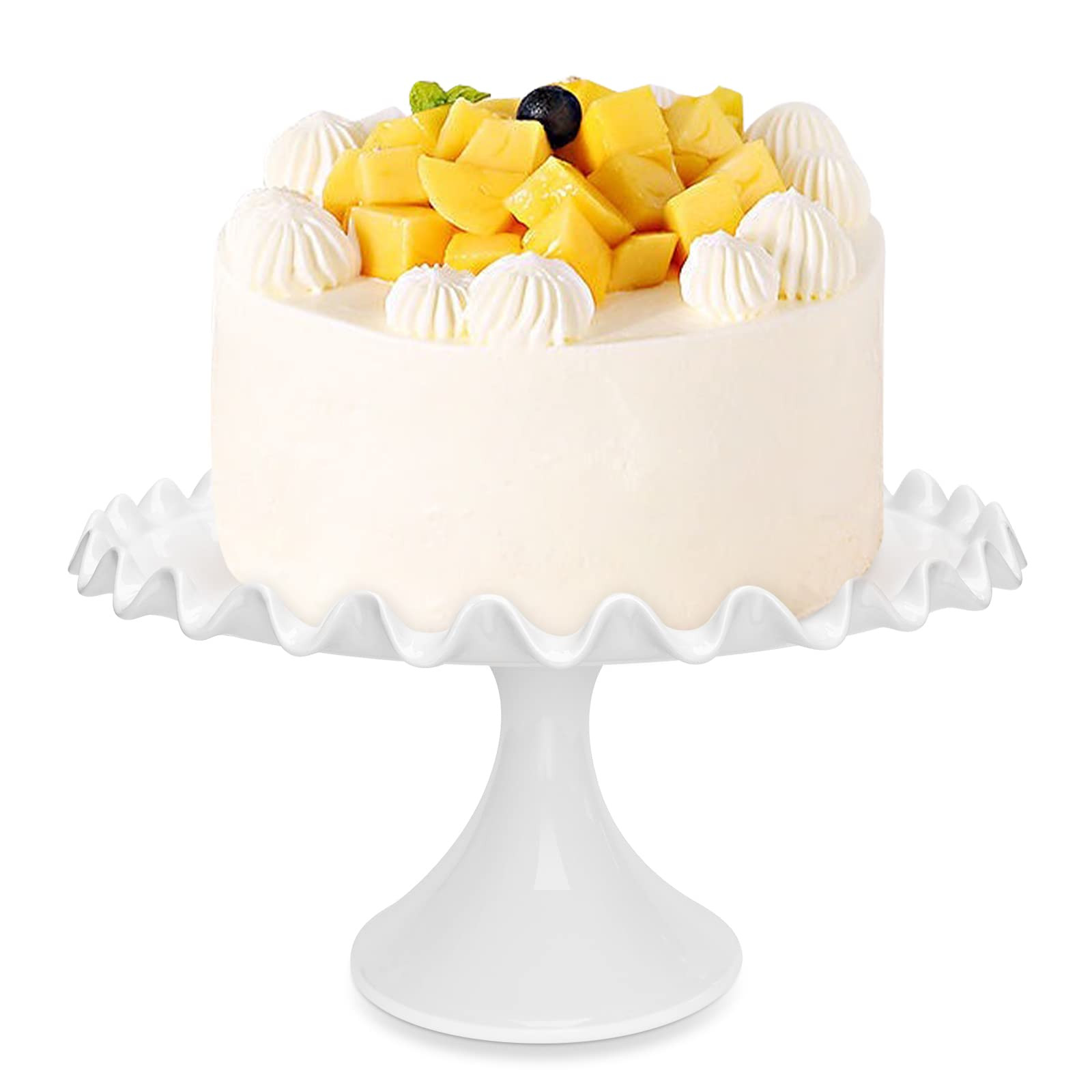 12-Inch Porcelain Cake Stand, Wedding Cake Stand, Round Dessert Stand, White Cake Stand, Cupcake ... | Amazon (US)