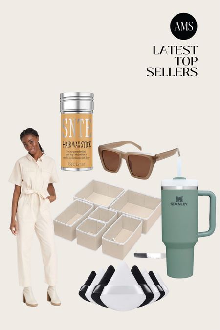 Latest top sellers! 
Amazon sunglasses, hair wax stick, drawer organizers, stanley cup in stock, cutest target jumpsuit, and powder puffs! 

#LTKstyletip #LTKbeauty