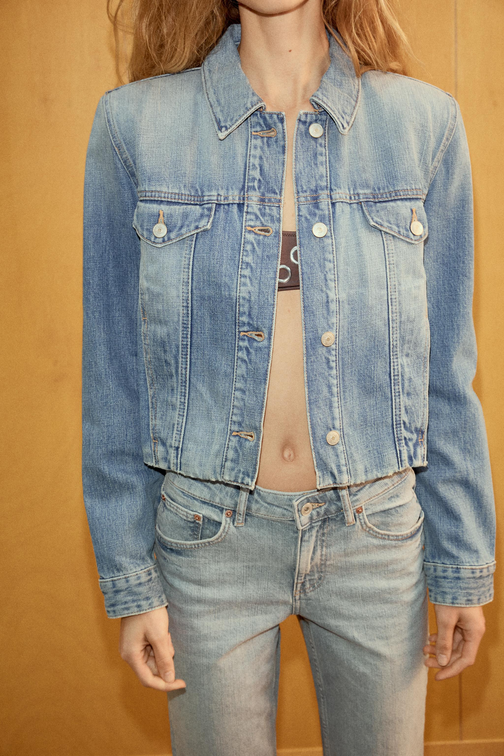 TRF DENIM JACKET WITH SHOULDER PADS | Zara UK