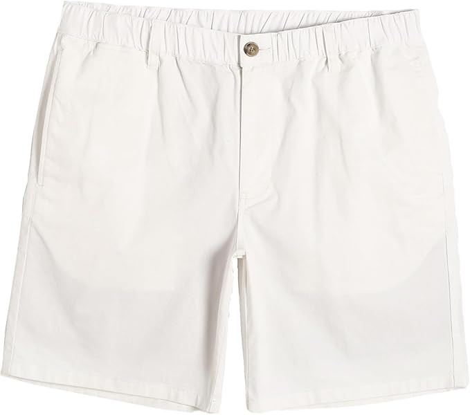 maamgic Men's Classic-fit 7" Cotton Casual Shorts Elastic Waistband with Multi-Pocket Daily Wear ... | Amazon (US)