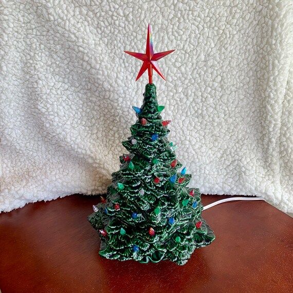 Vintage Ceramic Christmas Tree Lamp Tampa Bay Mold 1996 Green | Etsy | Etsy (US)
