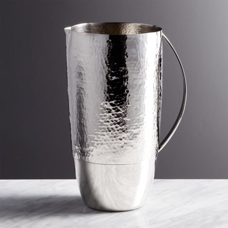 Graham 82 oz. Hammered Metal Pitcher + Reviews | Crate and Barrel | Crate & Barrel