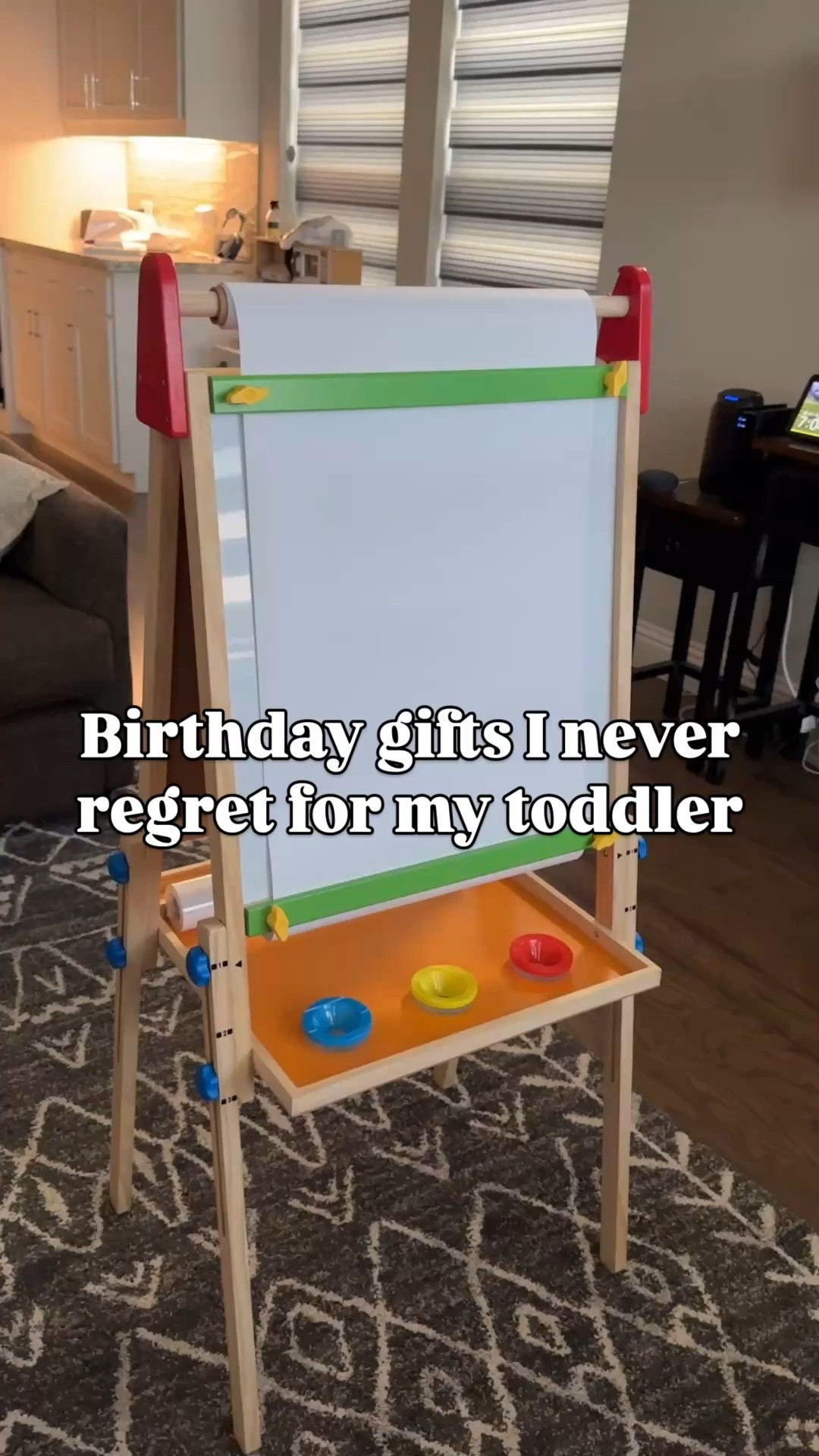 If you’re looking for endless hours of independent play, this Tinyland art easel is it! Hands down of my my favorite gifts from her birthday. 

Comment “draw” for a link! 