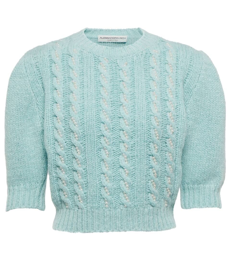 Embellished wool-blend cropped sweater | Mytheresa (US/CA)