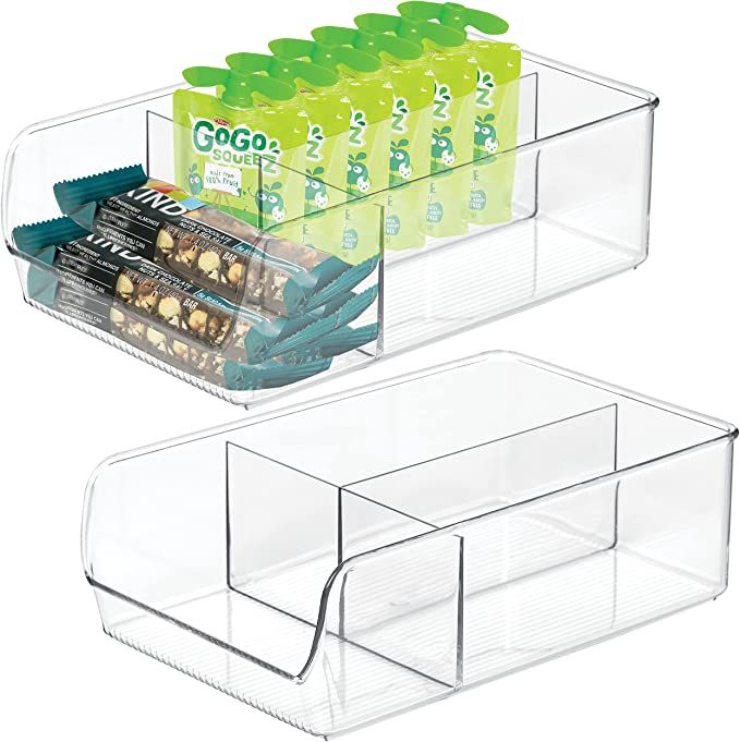 bHome & Co Clear Pantry Organization and Storage Bins Baskets Set of 2 - Cabinet Organizers, Snac... | Amazon (US)