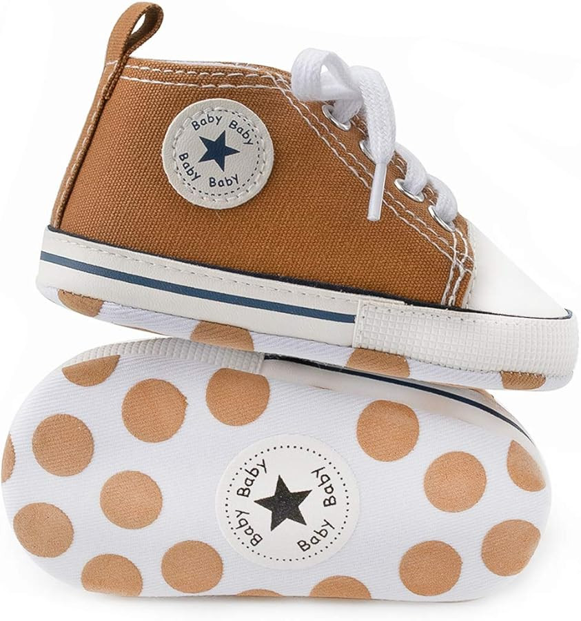 KIDSUN Unisex Baby Boy Girl Canvas Sneaker Soft Sole Infant Lace up Newborn Ankle Toddler First W... | Amazon (US)
