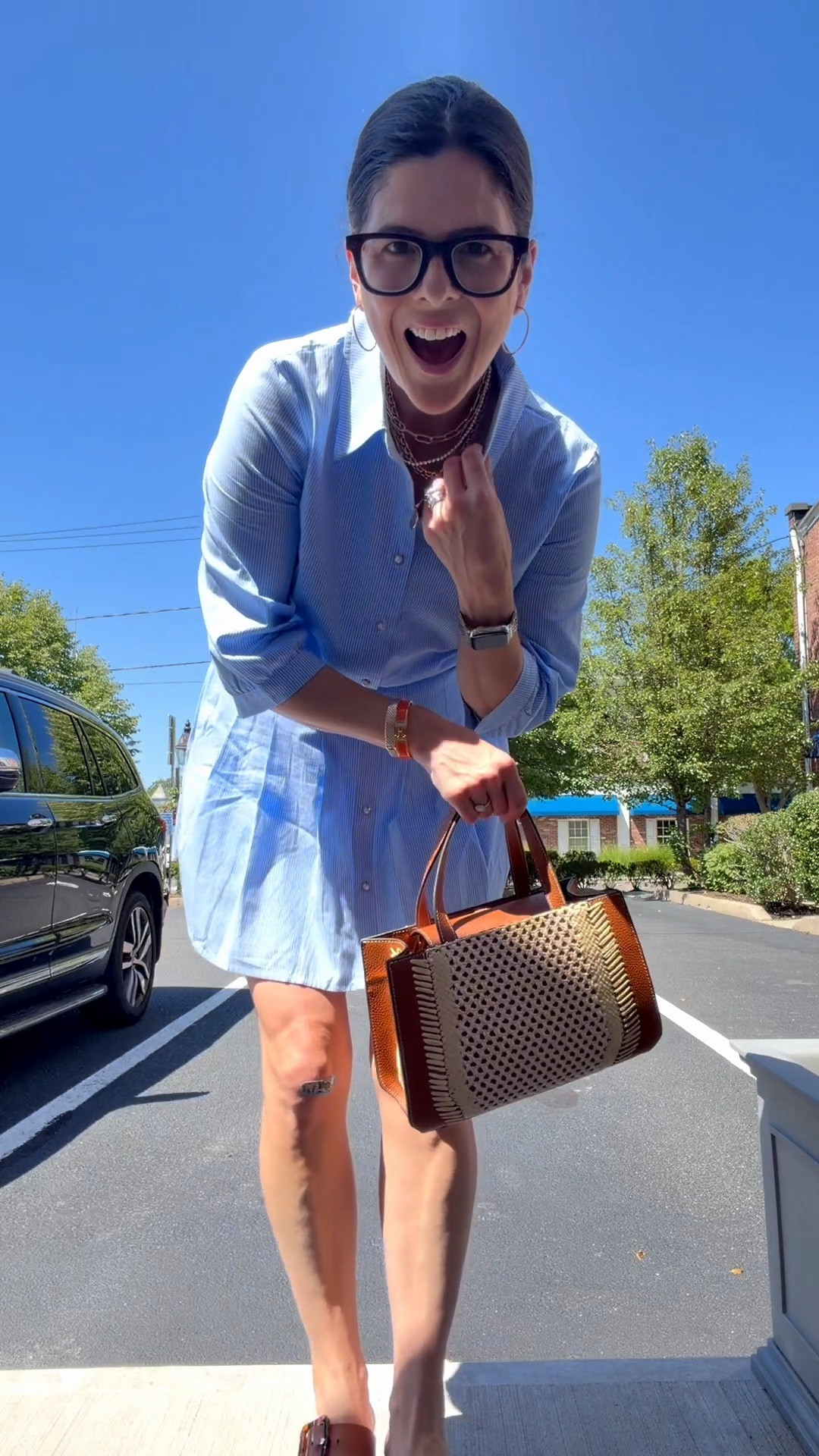 This might be my favorite set of the summer! (So far 🤣) pearls, stripes, skorts, oh my! #ootd #set #amazon #stripes #pearls
