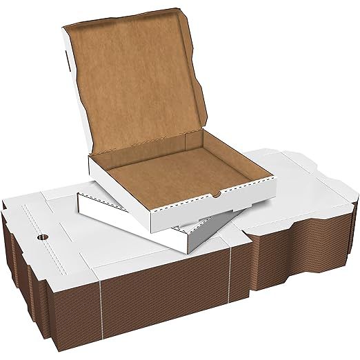 White Cardboard Pizza Boxes, Takeout Containers - 12 x 12 Pizza Box Size, Corrugated, Kraft – 5... | Amazon (US)