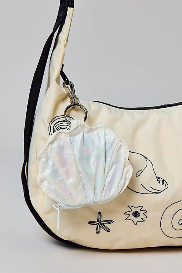 BAGGU Shell Nylon Bag Charm in Pearl Metallic at Urban Outfitters | Urban Outfitters (US and RoW)