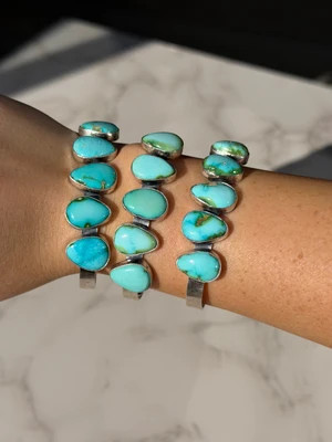 "Dakota" Kingman Turquoise Cuff Bracelet | Glitzy Bella