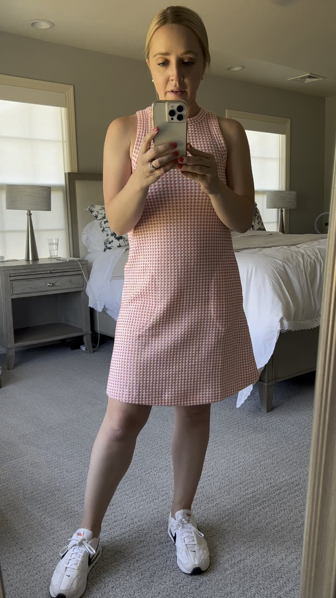 slim fit dress slacks Diane Brown Gingham Dress | Dresses main image 1