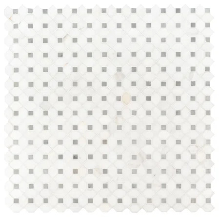 Bianco Dolomite 13 in. x 13 in. Polished Marble Mosaic Floor and Wall Tile | Wayfair North America