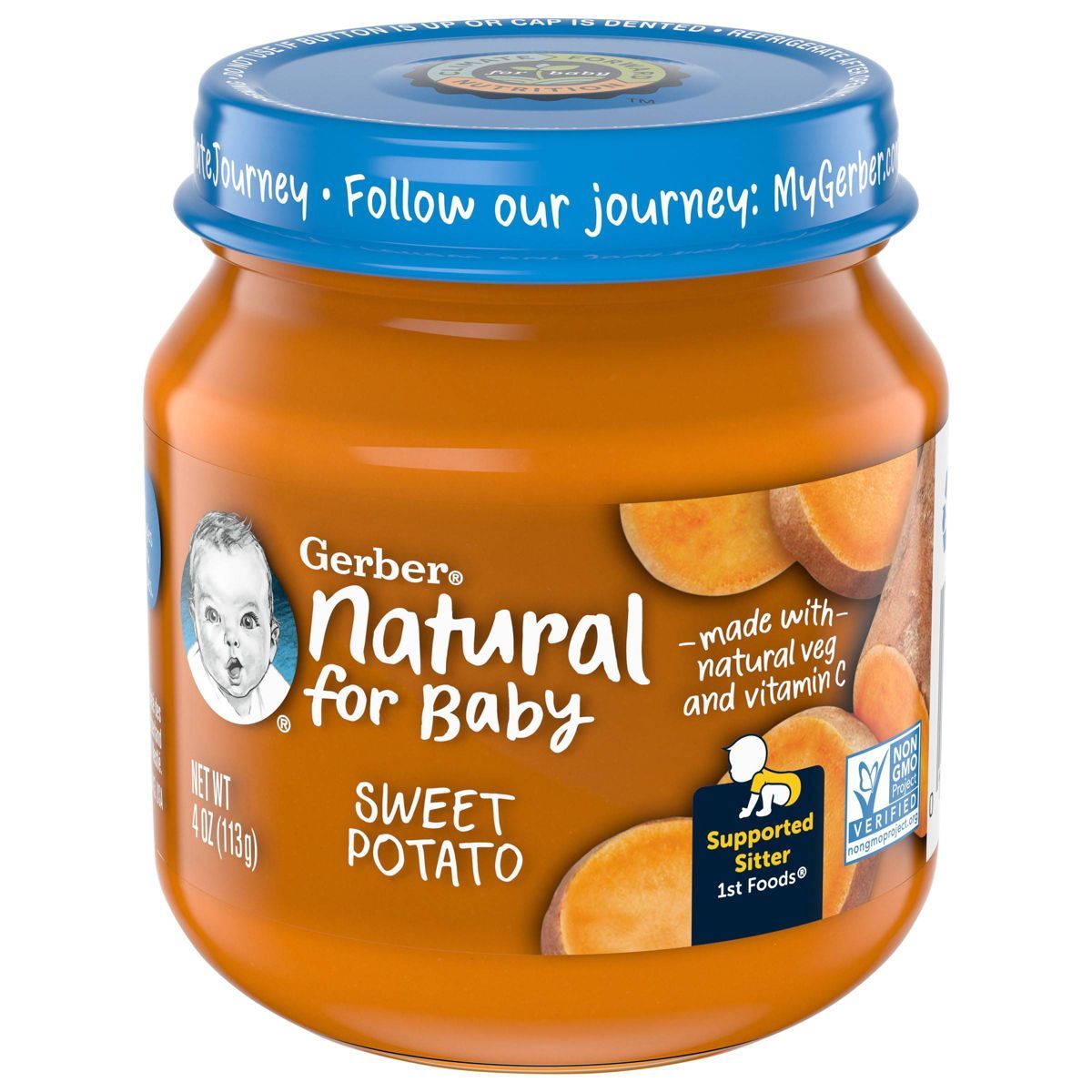 Gerber Natural Glass 1st Foods Sweet Potato Baby Meals - 4oz | Target