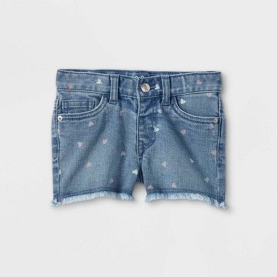 Toddler Girls' Heart Cutoff Jean Shorts - Cat & Jack™ Blue | Target