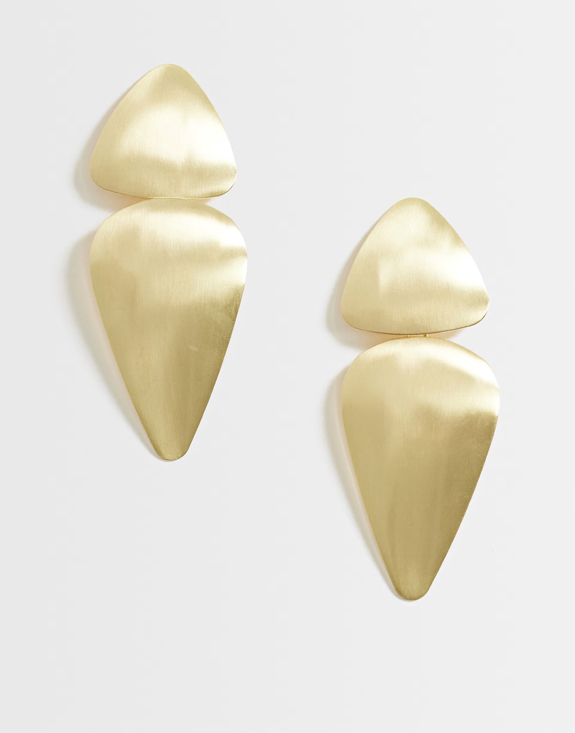 Topshop Elliot statement stud earring in gold brushed | ASOS (Global)