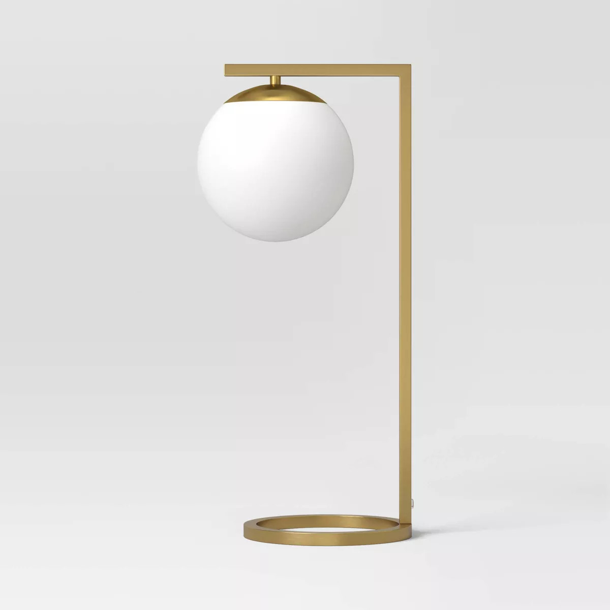 Globe Desk Lamp White - Threshold™: Brass-Finish, Dimmable Rotary Switch, ETL Listed | Target