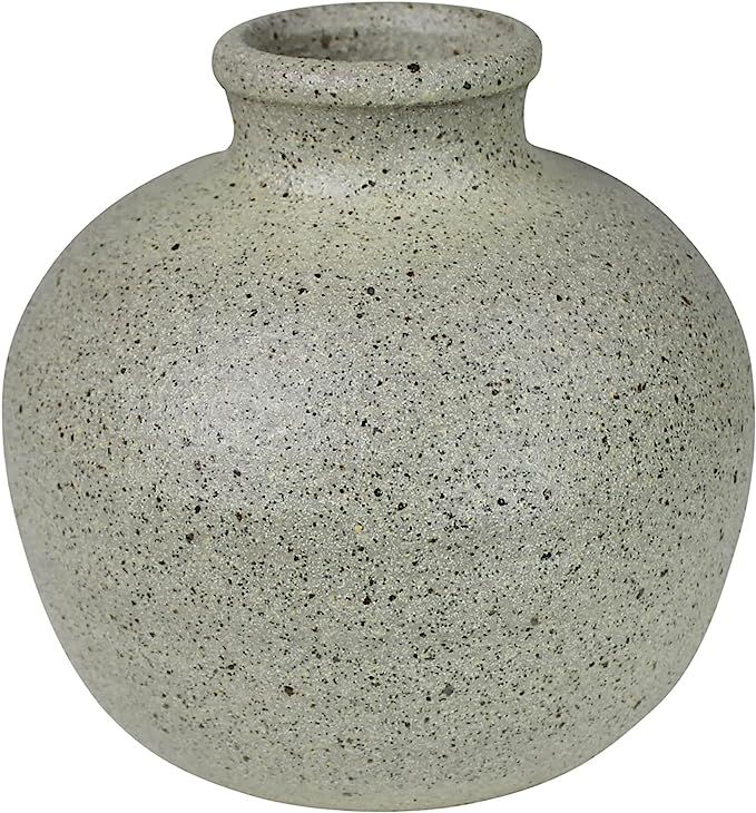 Benjara Vase with Ceramic Frame and Mosaic Design, Light Gray | Amazon (US)