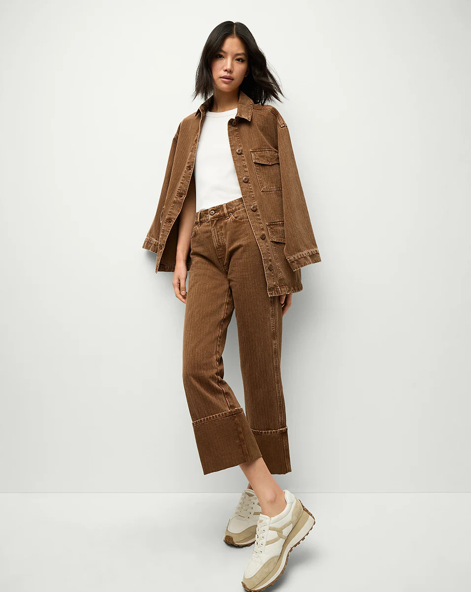 Dylan Cuffed Straight-Leg Pant | Veronica Beard