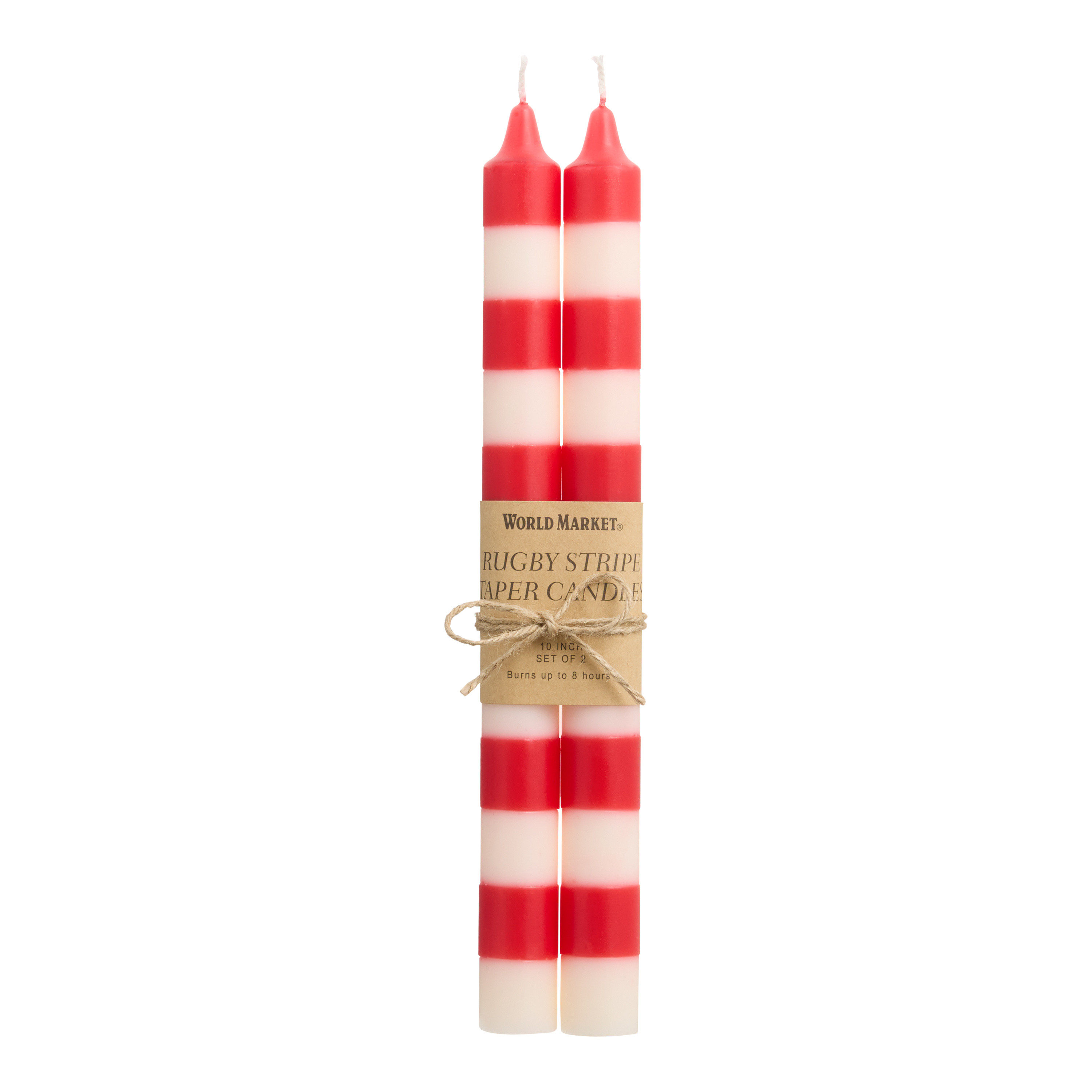 Rugby Stripe Taper Candle 2 Pack | World Market