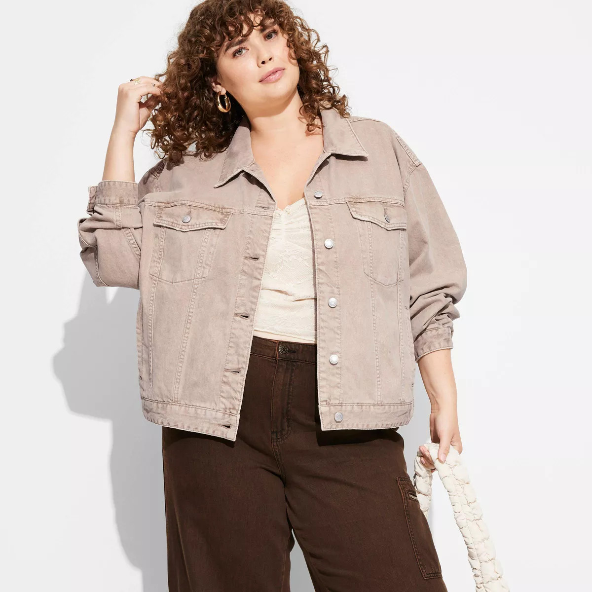Women's Foundational Denim Oversized Trucker Jacket - Wild Fable™ | Target