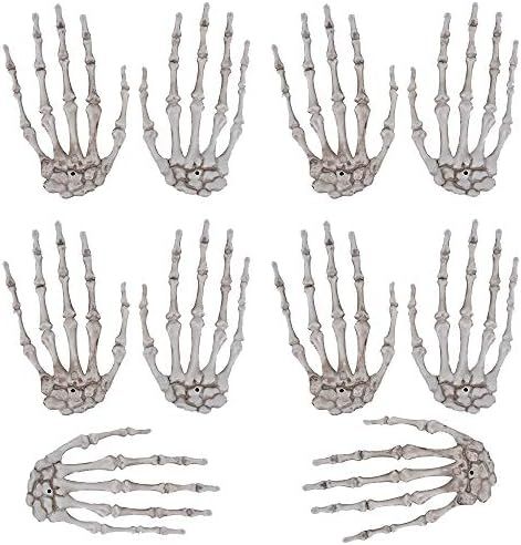 5 Pairs Halloween Skeleton Hands Realistic Plastic Fake Human Hands for Halloween Zombie Party Te... | Amazon (US)
