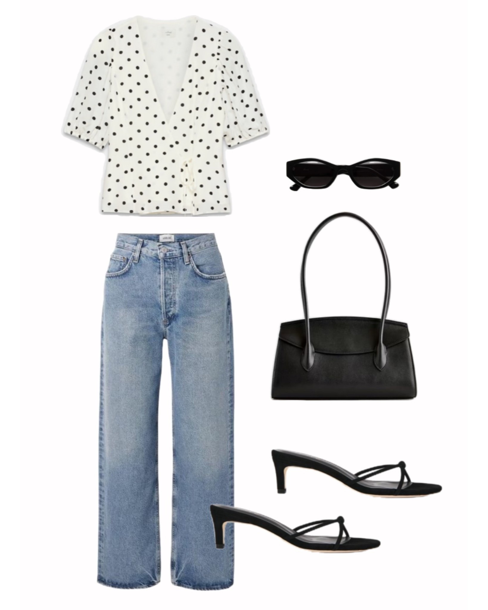 White polka dot blouse styled with relaxed straight leg jeans and black kitten heels 🤍 effortless Parisian chic

polka dot blouse, straight leg jeans, wide leg denim, high waisted jeans, black kitten heels, minimalist black bag, Parisian outfit, European summer outfit, chic everyday look, casual date night outfit, neutral capsule wardrobe, spring outfit ideas, classic feminine style