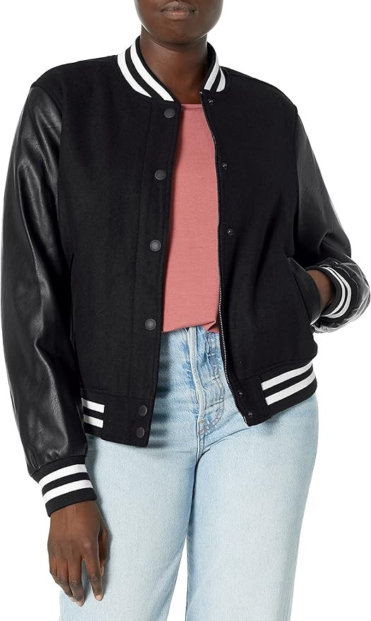 Levi's Women's Mixed Media Varisty Bomber Jacket (Standard & Plus Sizes) | Amazon (US)