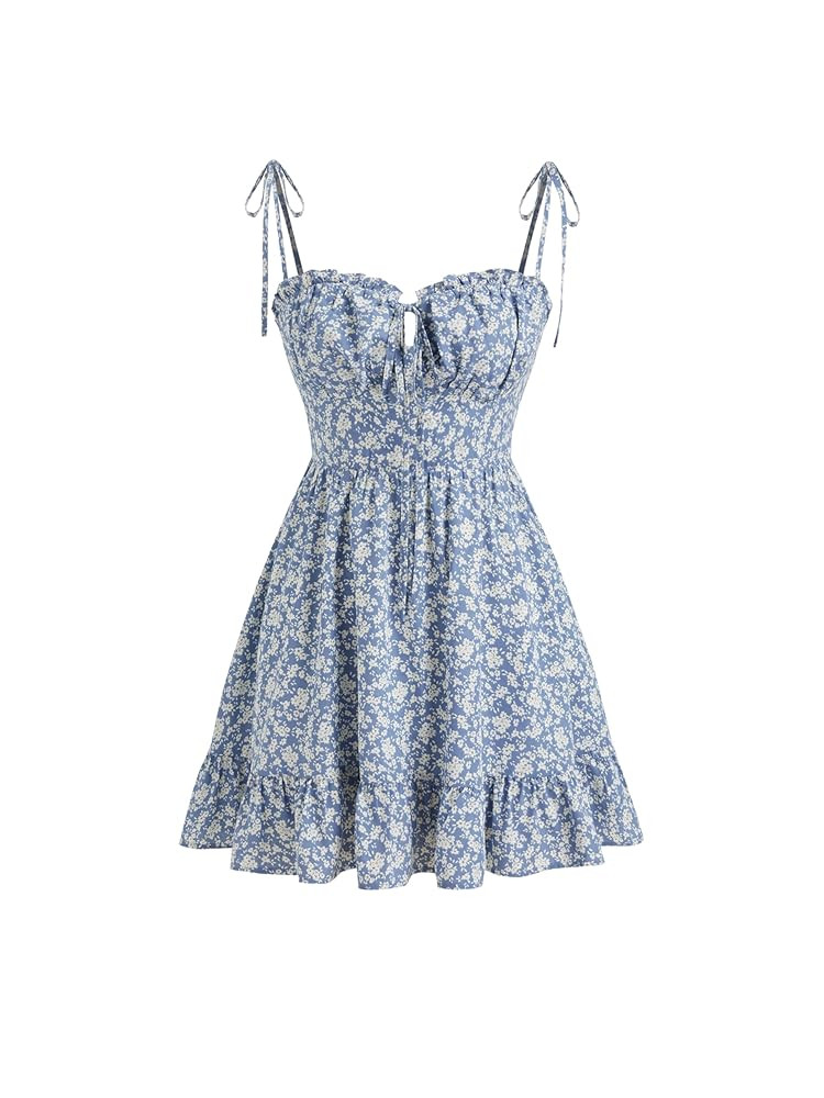 CIDER Womens Summer Dresses Floral Spaghetti Strap Cute Vacation Sundress Dress Boho Casual Outfi... | Amazon (US)