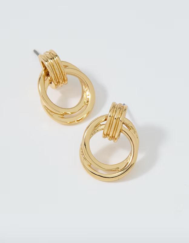Aerie Mini Double Circle Hoop Earrings | American Eagle Outfitters (US & CA)