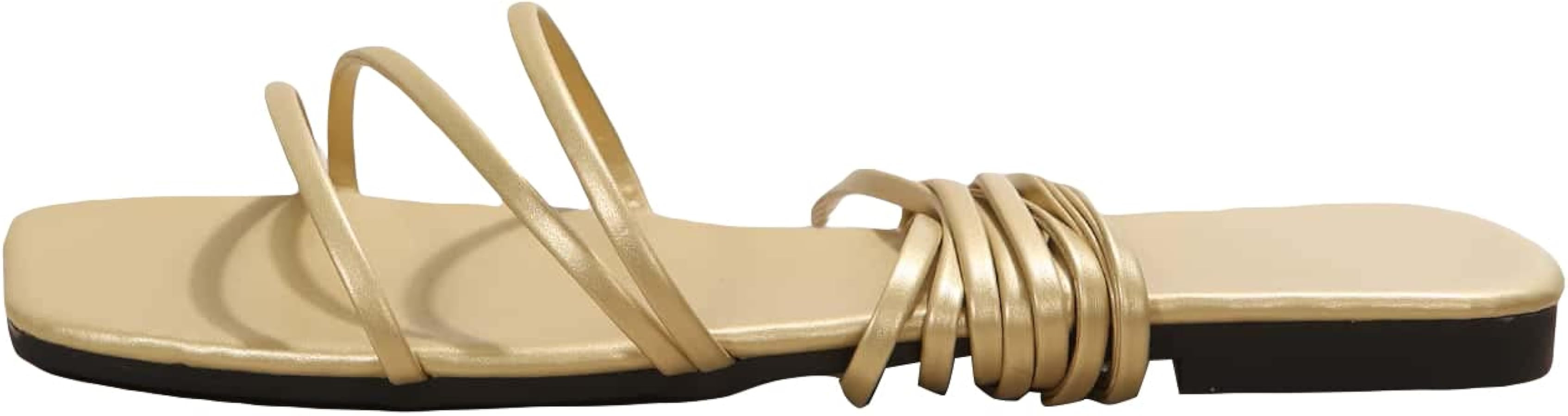 GORGLITTER Women's Lace Up Strappy Flat Sandals Tie Leg Leather Sandals | Amazon (US)
