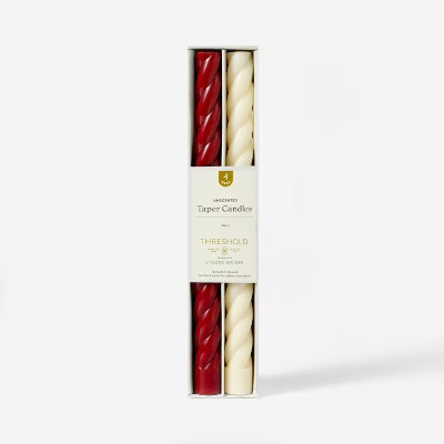 4pk Twist Taper Candle Set - Threshold™ designed with Studio McGeeThis item is not available | Target