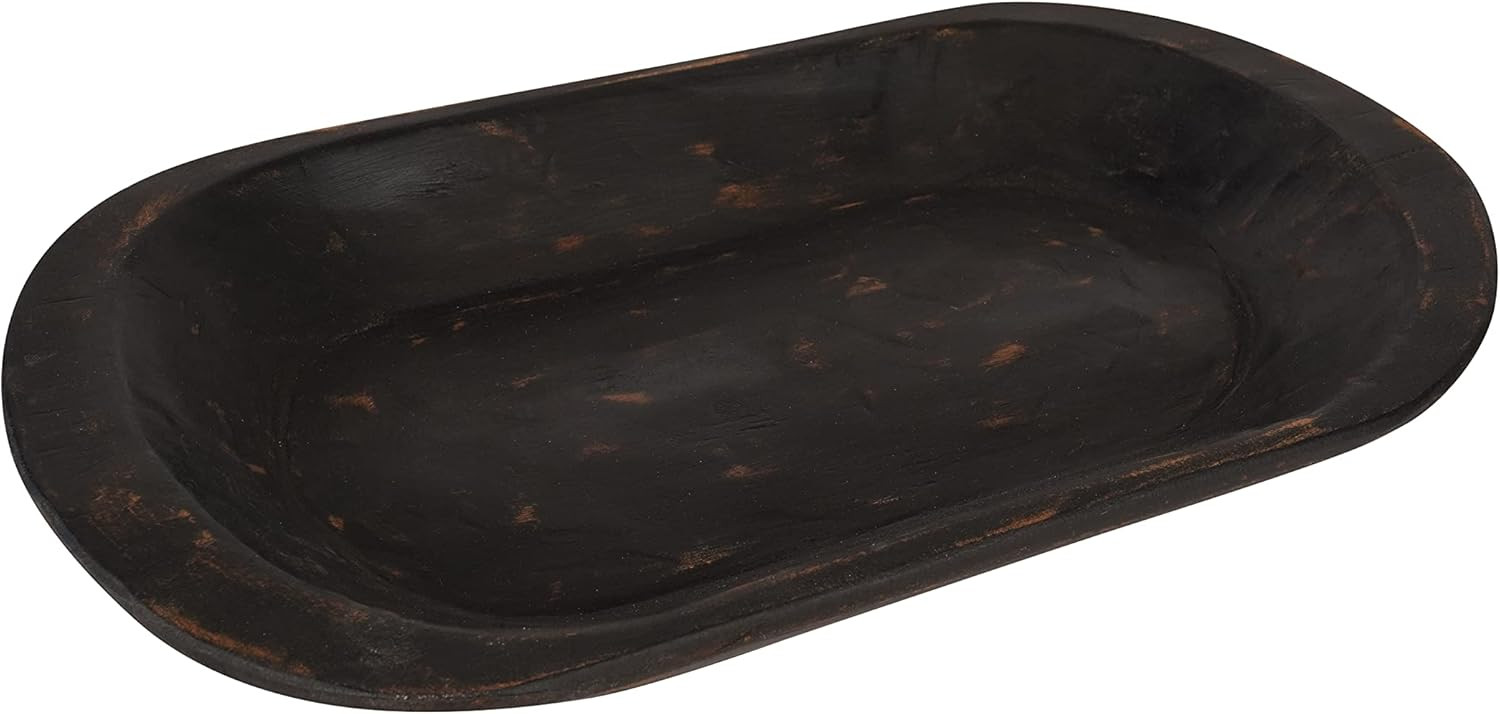 Rustic Wooden Dough Bowl-Batea-Black | Amazon (US)