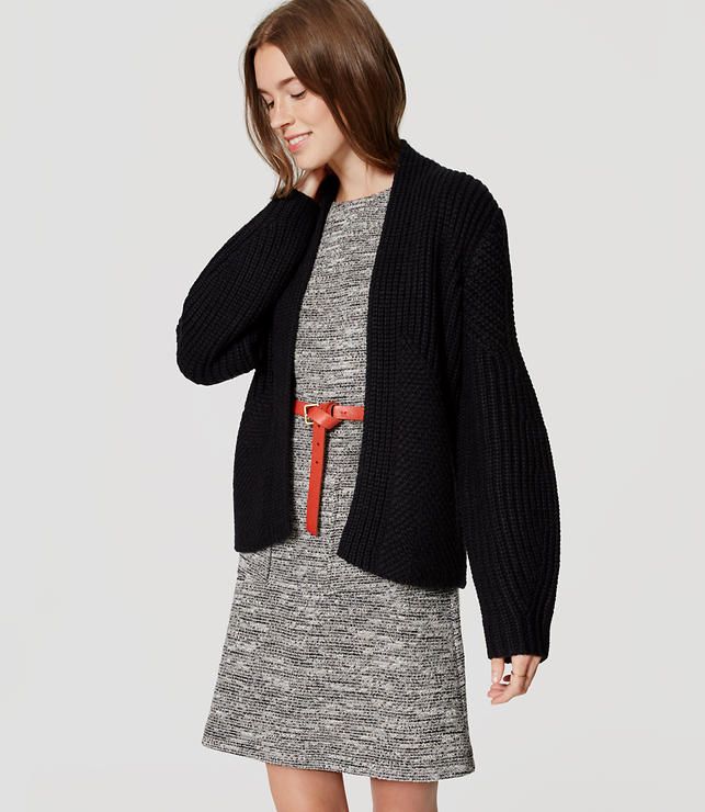 Curve Sleeve Open Cardigan | LOFT