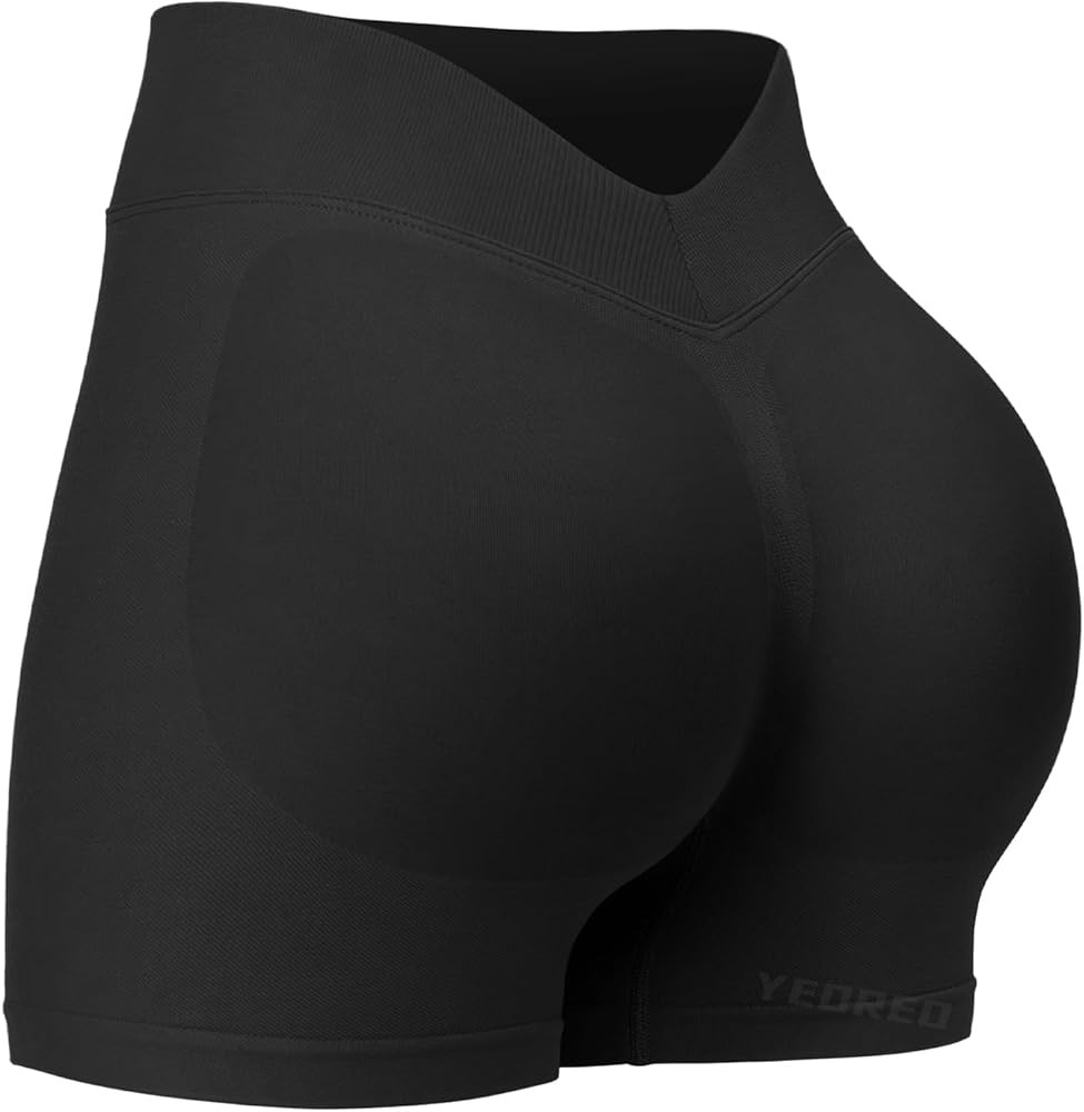 YEOREO SoftHue Workout Shorts for Women 3.6" Gym Impact Hidden Scrunch V Back Biker Shorts High W... | Amazon (US)
