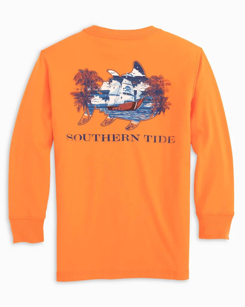 Kids Pirate Ship Long Sleeve T-Shirt | Southern Tide