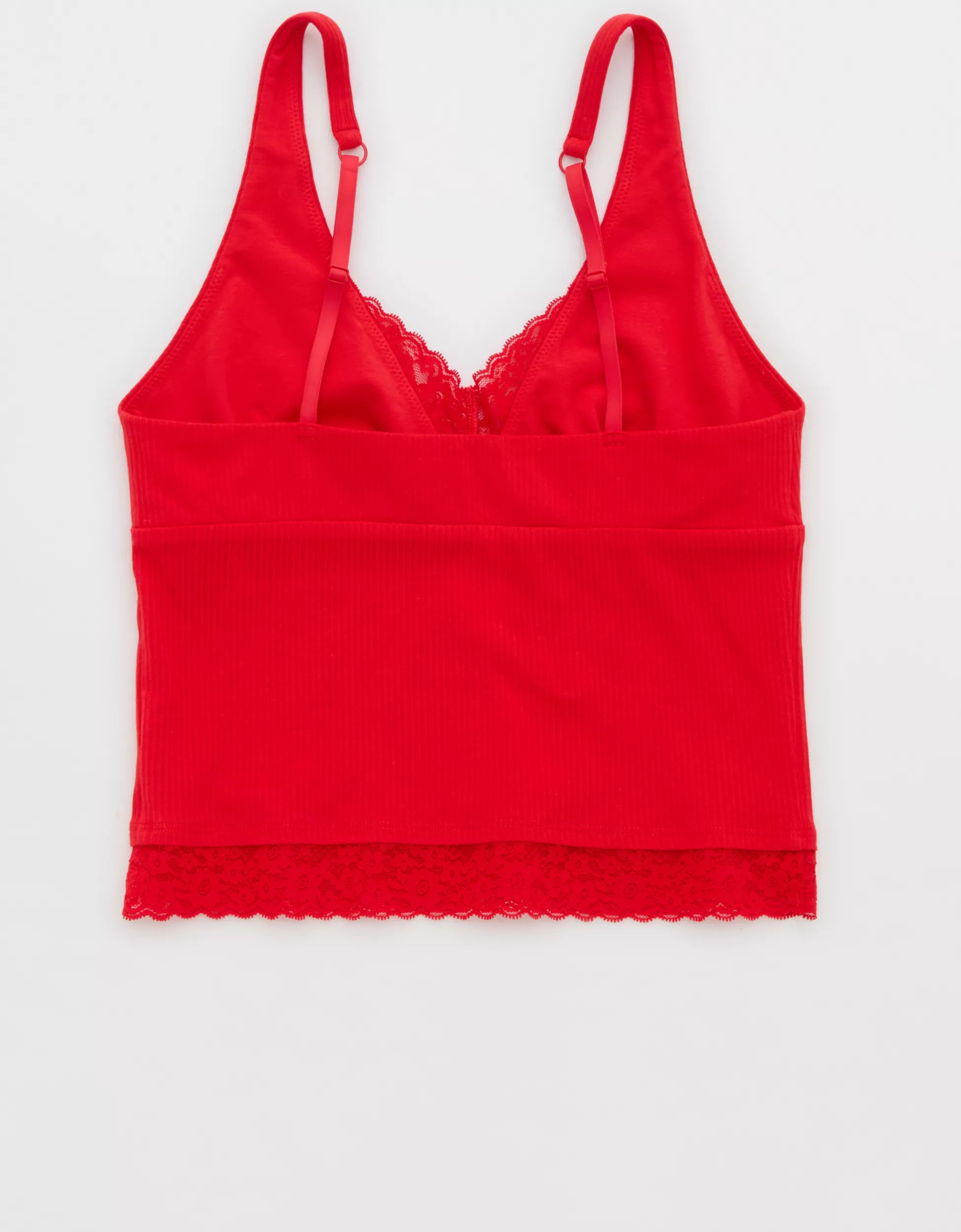 Superchill Cotton Rib Vintage Lace Tank Top | Aerie