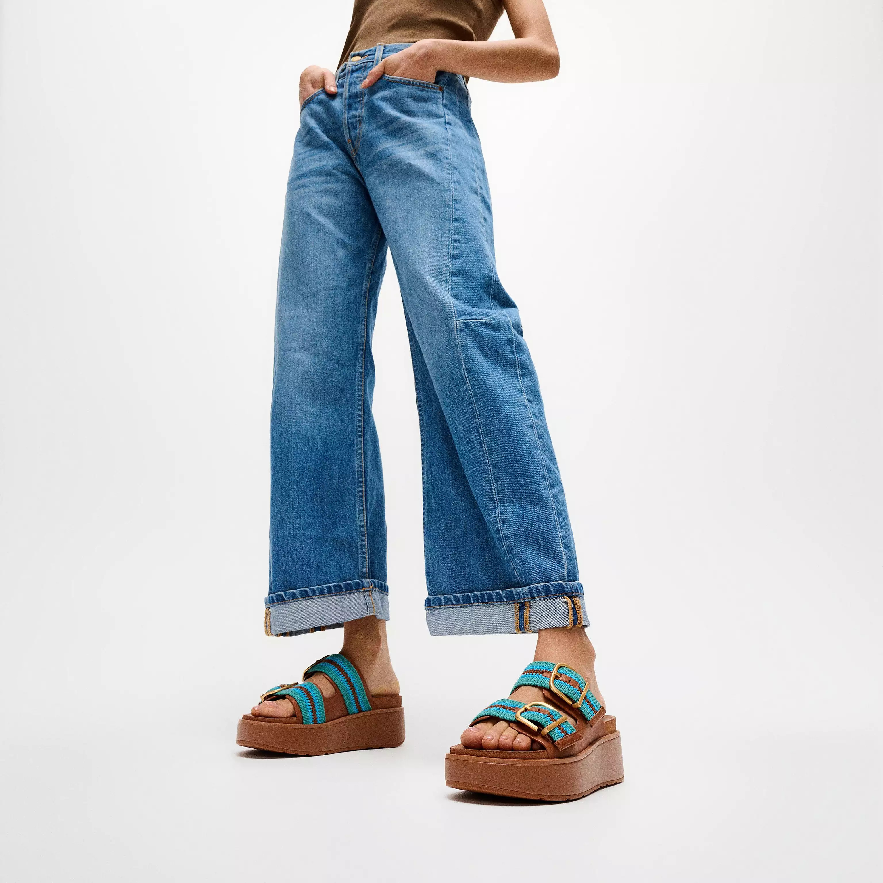 GEN-FF Max Buckle Stripe-Webbing Two-Bar Slides | FitFlop (US)