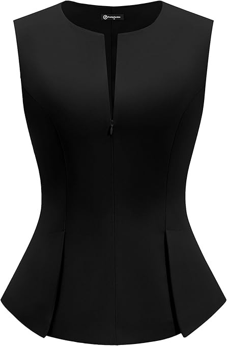 PRETTYGARDEN Women's 2026 Summer Vest Tops Business Casual Going Out Outfits Sleeveless Zip Up Dr... | Amazon (US)