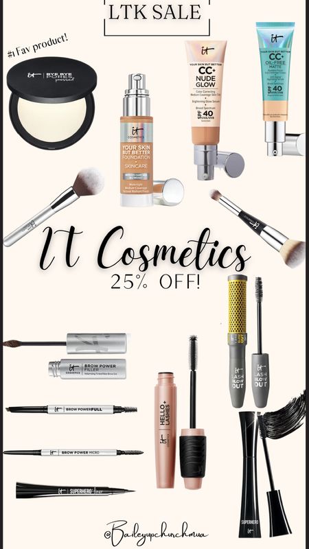 It cosmetics / 25% off! 
These are my top favorite products from It that I use all the time!

#LTKSale #LTKU #LTKbeauty