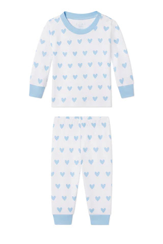 Baby Long-Long Set in Blue Heart | LAKE Pajamas
