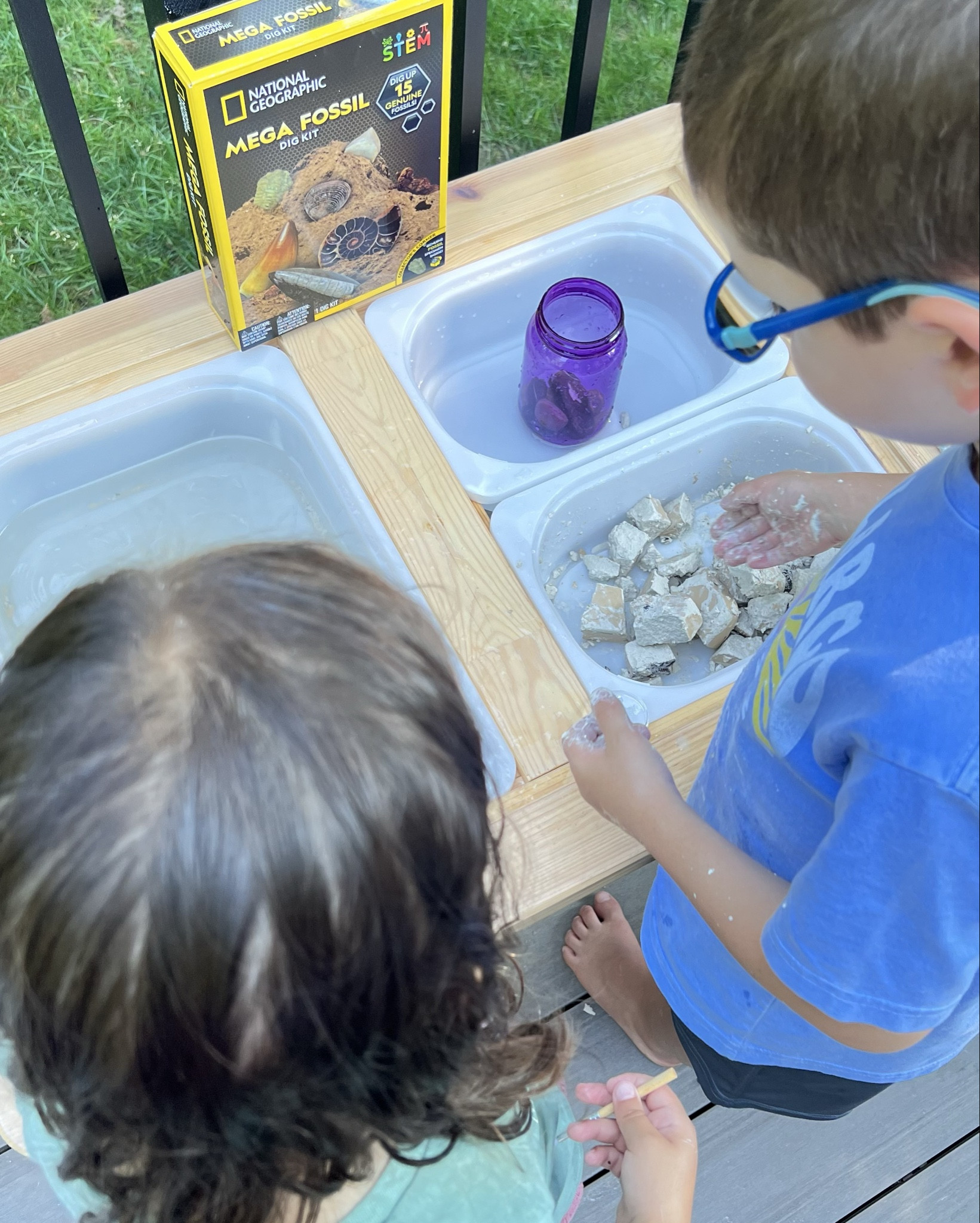 Digging up fossils! Such a fun outdoor activity for my 6 and 4 year olds!! #kidsactivity #sensoryplay 

#LTKFamily #LTKSummerSales #LTKKids