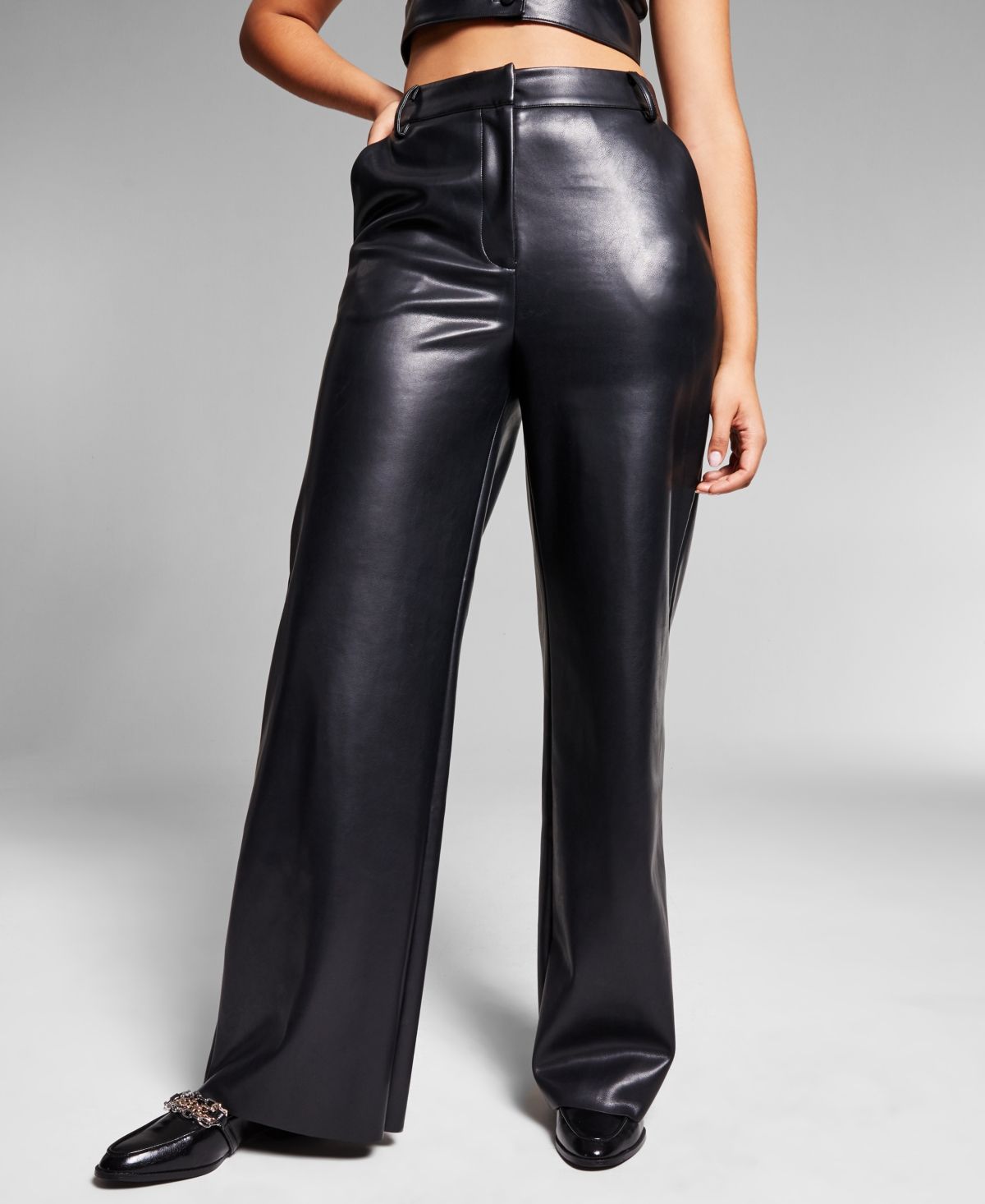 Jeannie Mai X Inc Iman Faux-Leather Pants, Regular & Petite Created for Macy's | Macys (US)