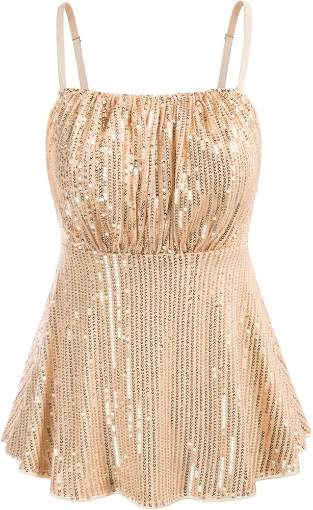 GRACE KARIN Women's Spaghetti Strap Tank Top Summer Casual Smocked Sleeveless Tops Flowy Cami Blouse | Amazon (US)