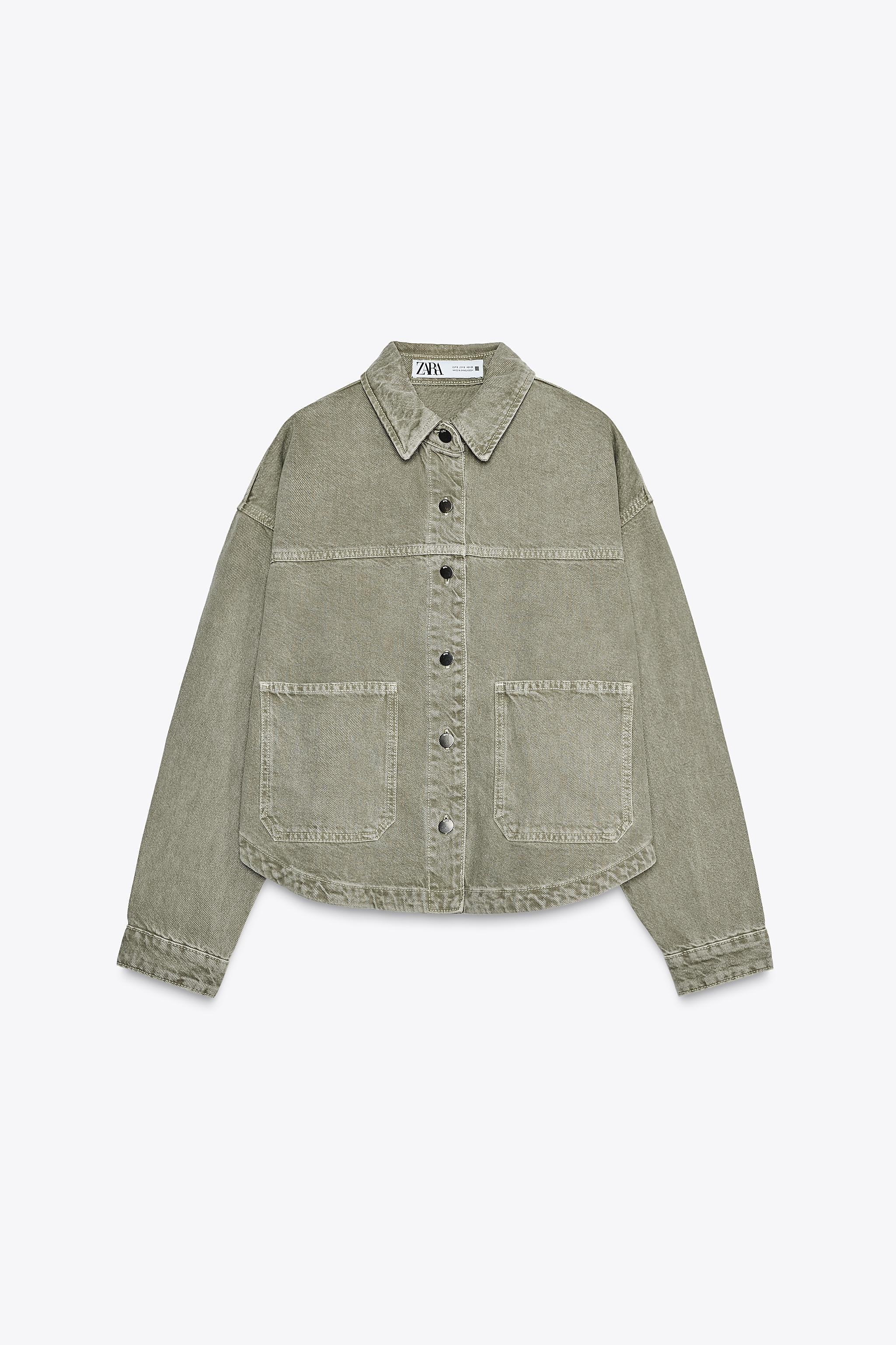 Jacket with a lapel collar and long sleeves. Front patch pockets. Front metal button closure.Khak... | Zara US