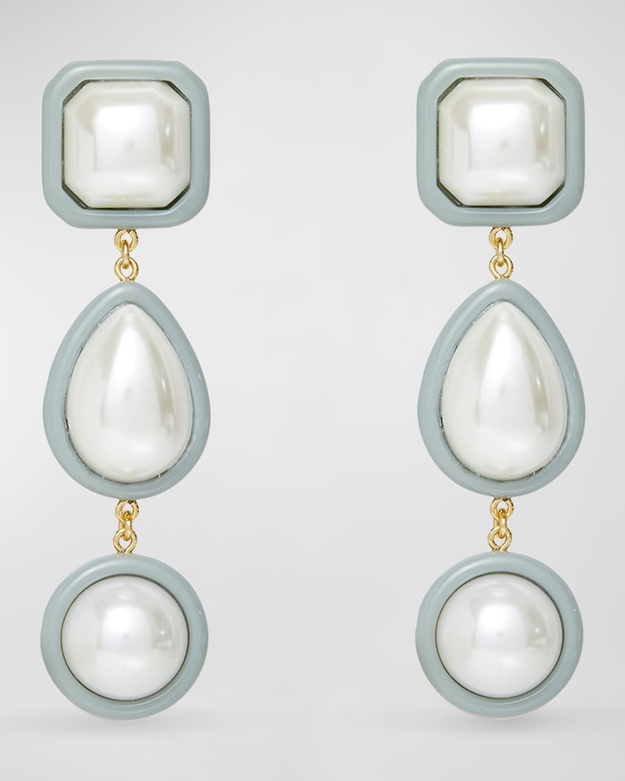 Lele Sadoughi Resin Pearl Linear Earrings | Neiman Marcus
