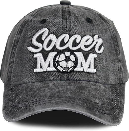 Distressed Soccer Mom Baseball Cap for Women, Adjustable Washed Embroidered Sun Hat for Mama | Amazon (US)