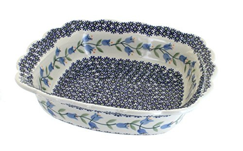Blue Rose Polish Pottery - Blue Tulip Small Square Serving Dish - 9" Square - Beautiful Serving Bowl for Special Occasions, Dinner Parties, Or Everyday Dining | Amazon (US)