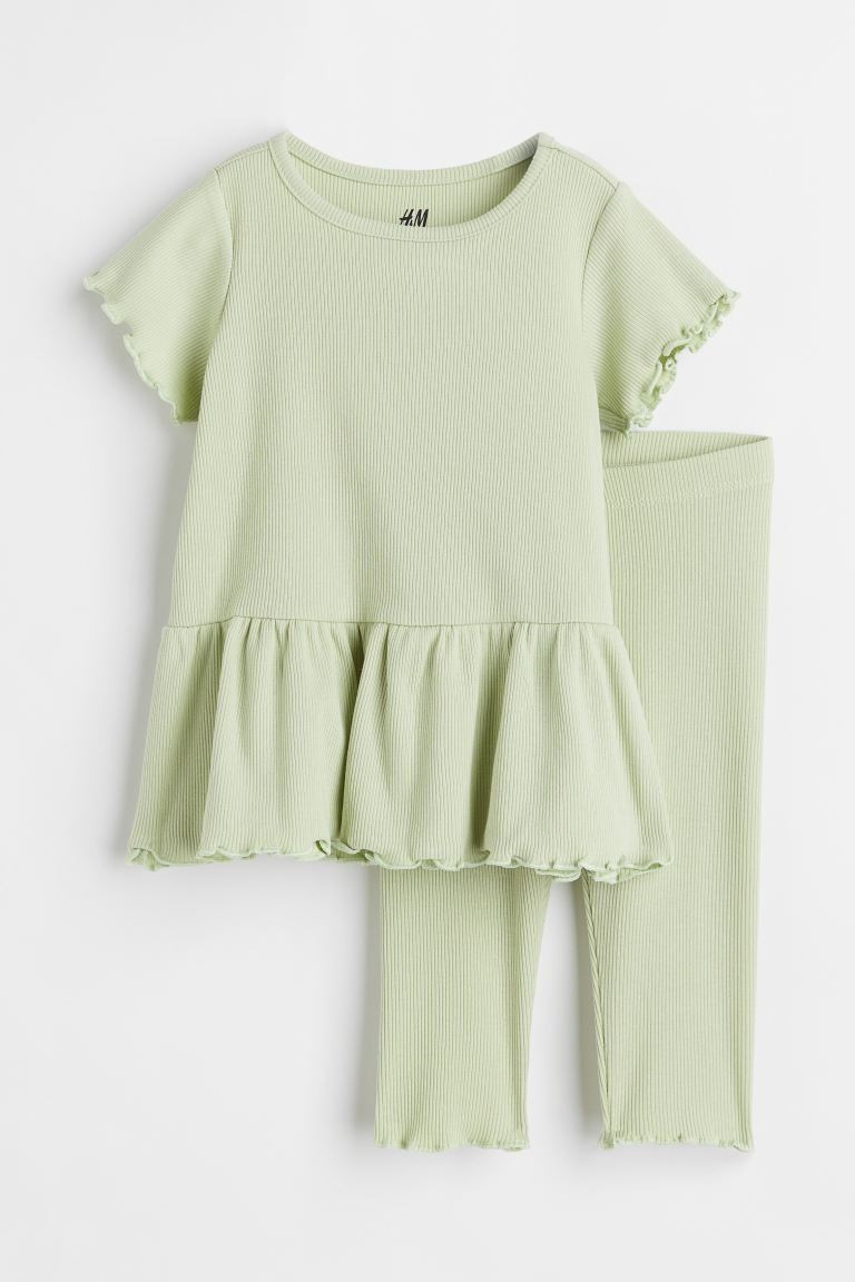 2-piece Ribbed Cotton Jersey Set | H&M (US + CA)