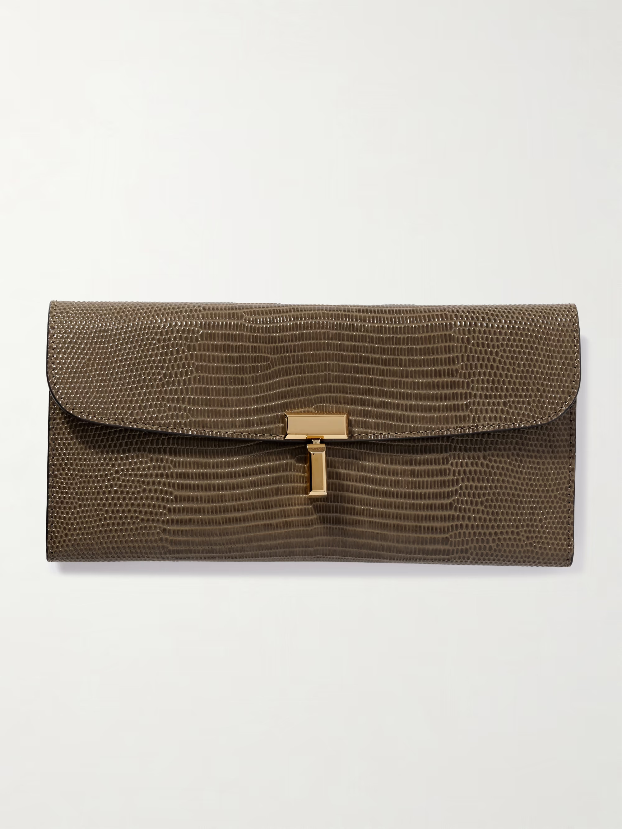 T-Lock lizard-effect leather wallet - dark green - One Size | NET-A-PORTER (US)