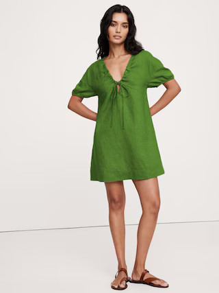 Linen Tie-Front Mini Dress | Banana Republic (US)